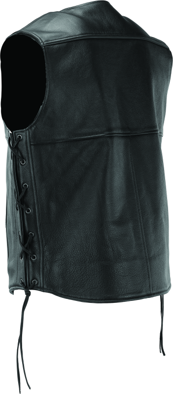 River Road Old Skool Leather Vest Black - Large