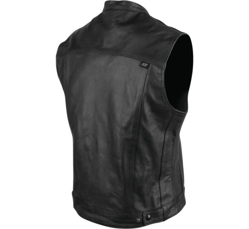 Speed and Strength Band Of Brothers Leather Vest Black - Small