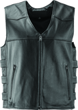 River Road Plains Leather Vest Black - 2XL