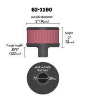 Load image into Gallery viewer, K&amp;N Filter 3/4in Vent 3in Diameter 2in Height