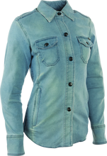 Load image into Gallery viewer, Speed and Strength Speed Society Armored Moto Shirt Denim Blue Womens - XS