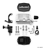 Wilwood Compact Tandem M/C - 15/16in Bore w/RH Bracket and Valve (Pushrod) - Ball Burnished