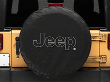 Load image into Gallery viewer, Officially Licensed Jeep 66-18 CJ5/ CJ7/ Wrangler YJ/ TJ/JK Outline Logo Spare Tire Cover- 32In