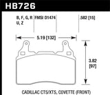 Hawk 2014 Cadillac CTS Vsport Performance Round Weights Front ER-1 Brake Pads