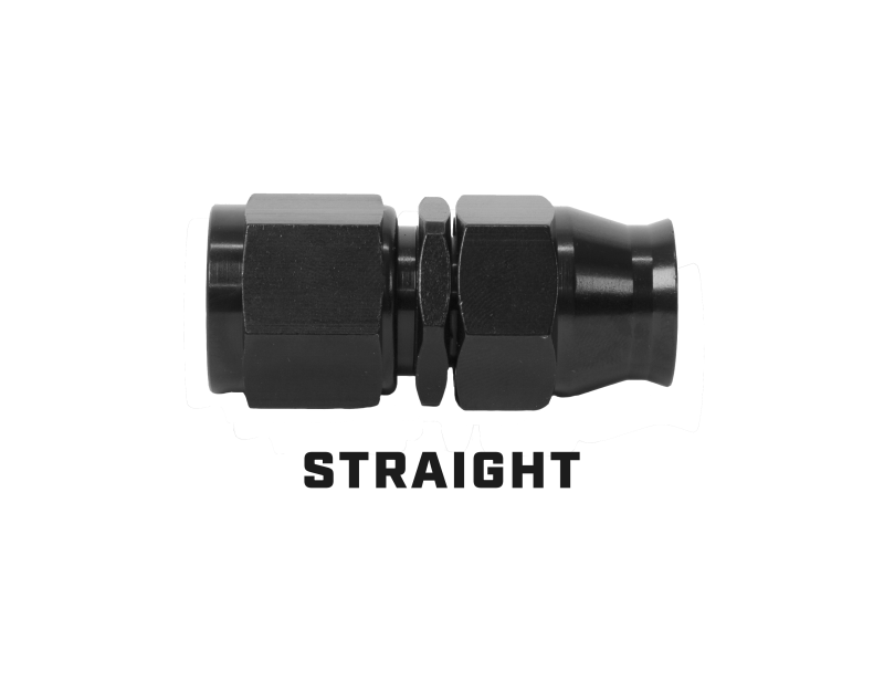 Aeromotive PTFE Hose End - AN-08 - Straight - Black Anodized