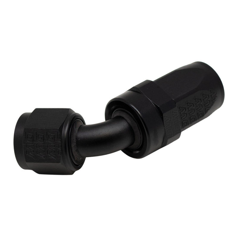 DeatschWerks 8 AN Female Flare Swivel 60-Degree Hose End CPE - Anodized Matte Black