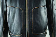 Load image into Gallery viewer, River Road Hoodlum Vintage Leather Jacket Black - Small