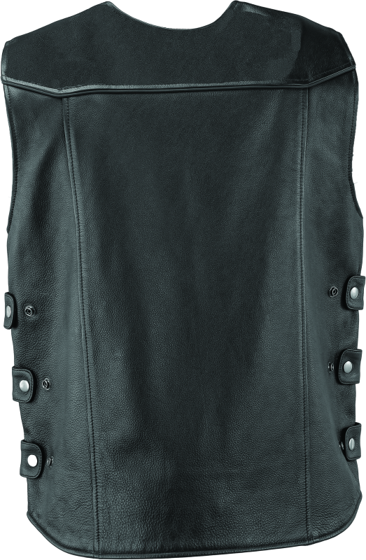 River Road Plains Leather Vest Black - Small