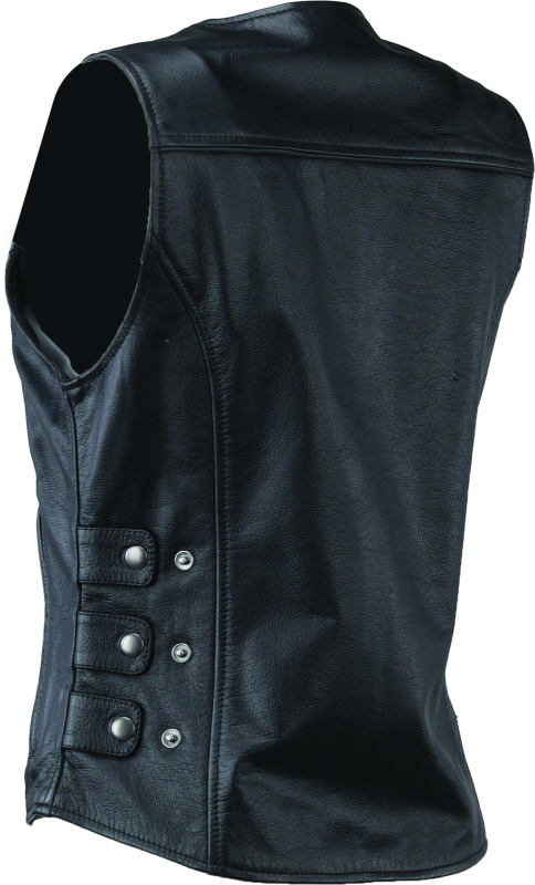 River Road Plains Leather Vest Black Womens - Small