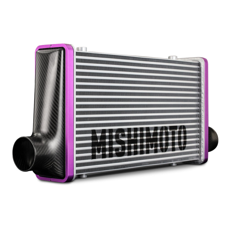 Mishimoto Universal Carbon Fiber Intercooler - Matte Tanks - 525mm Black Core - C-Flow - GR V-Band