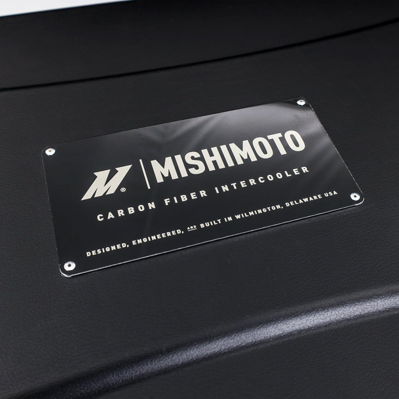 Mishimoto Universal Carbon Fiber Intercooler - Gloss Tanks - 525mm Black Core - C-Flow - C V-Band