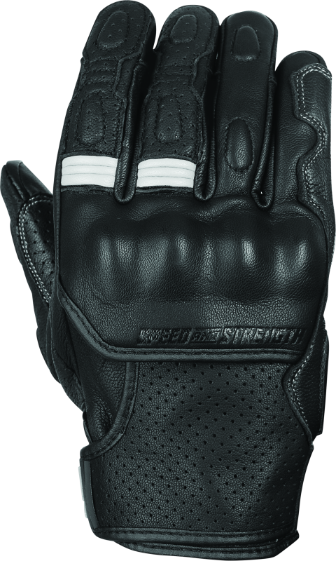 Speed and Strength Twist of Fate Leather Gloves Black/White - Medium