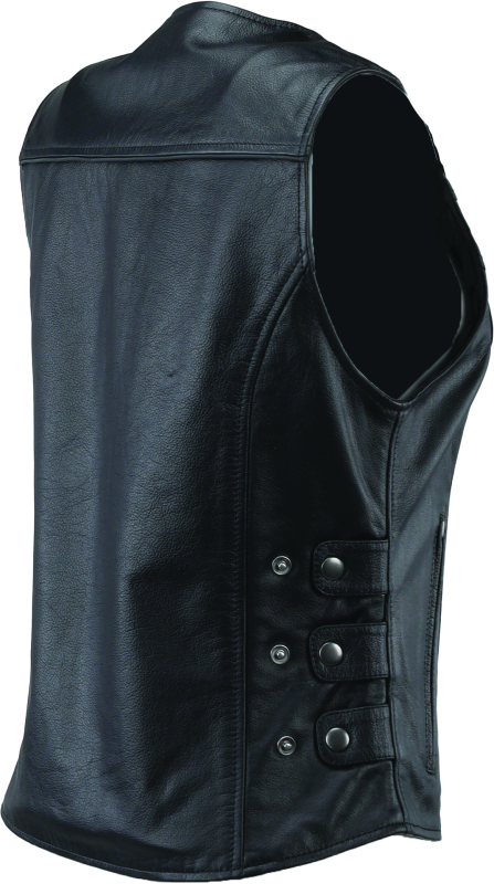 River Road Plains Leather Vest Black Womens - Small