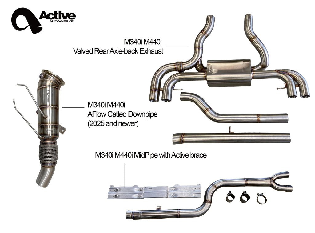 M340i/M440i Rear Exhaust Aflow Downpipe and Midpipe Bundle 2025+