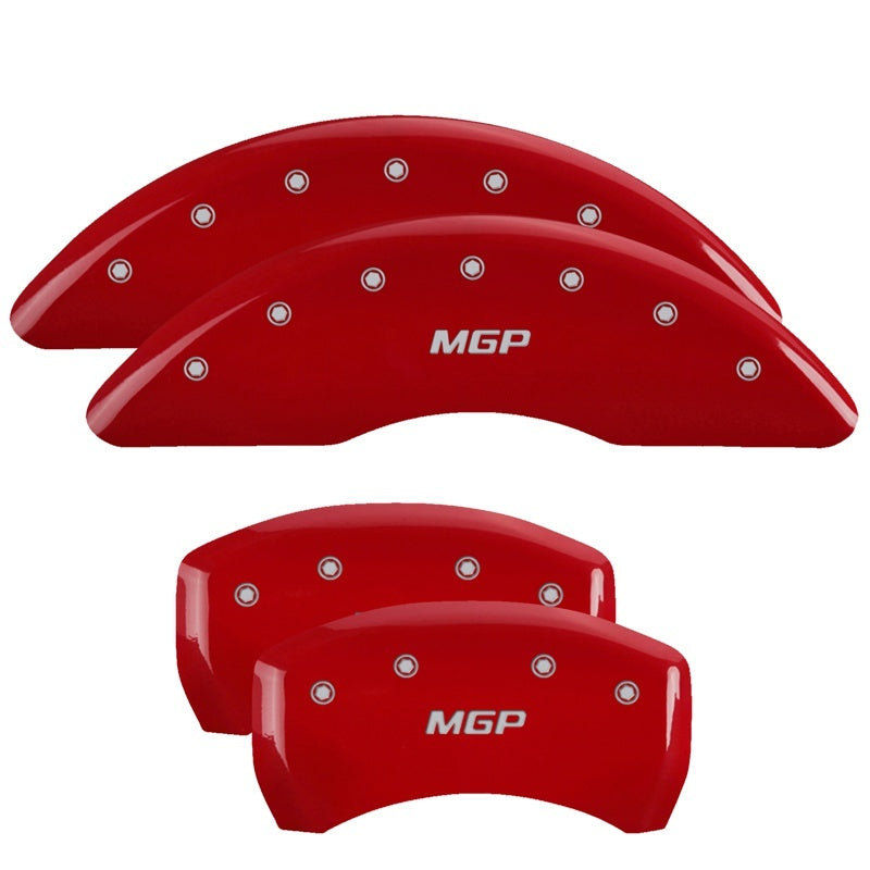 MGP 4 Caliper Covers Engraved Front & Rear MGP Red Finish Silver Char 2019 BMW 530i Xdrive