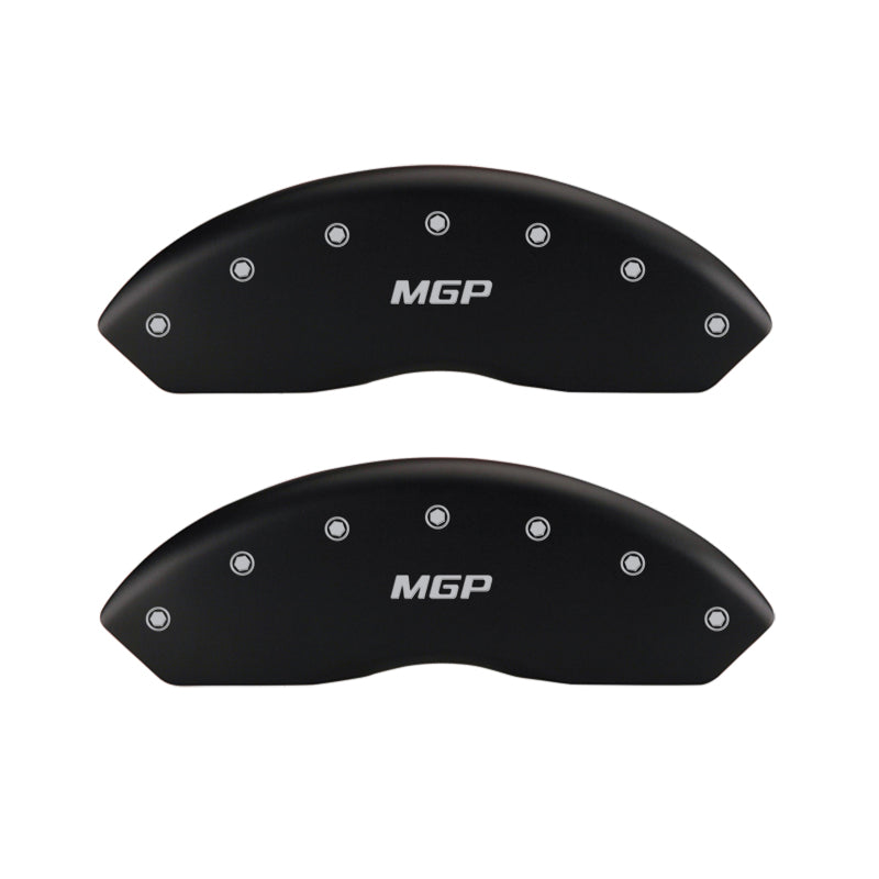 MGP 4 Caliper Covers Engraved Front & Rear MGP Matte Black finish silver ch