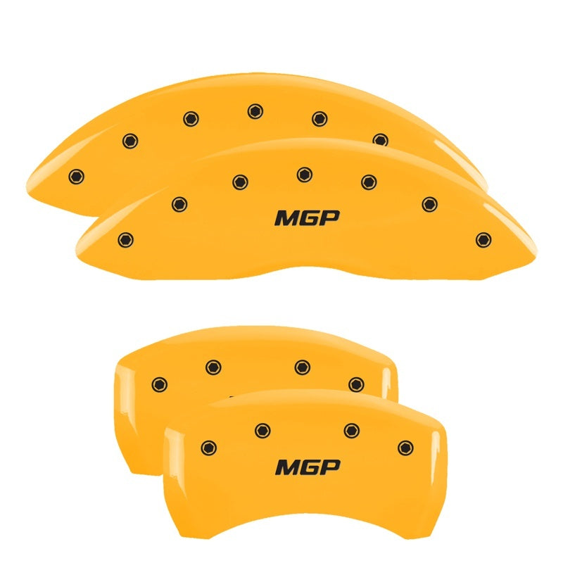 MGP 4 Caliper Covers Engraved Front & Rear MGP Yellow finish black ch