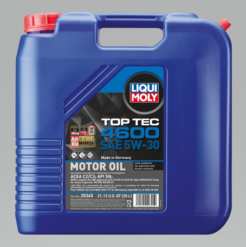 LIQUI MOLY 20L Top Tec 4600 Motor Oil 5W30