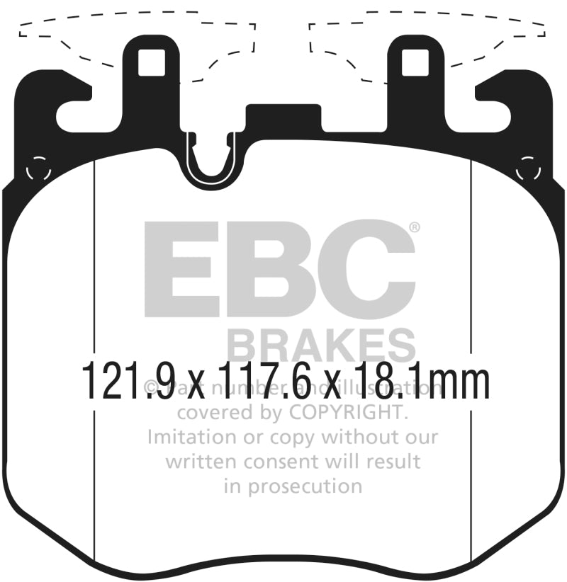 EBC 2015+ BMW 750 4.4L Twin Turbo (G12) Redstuff Front Brake Pads