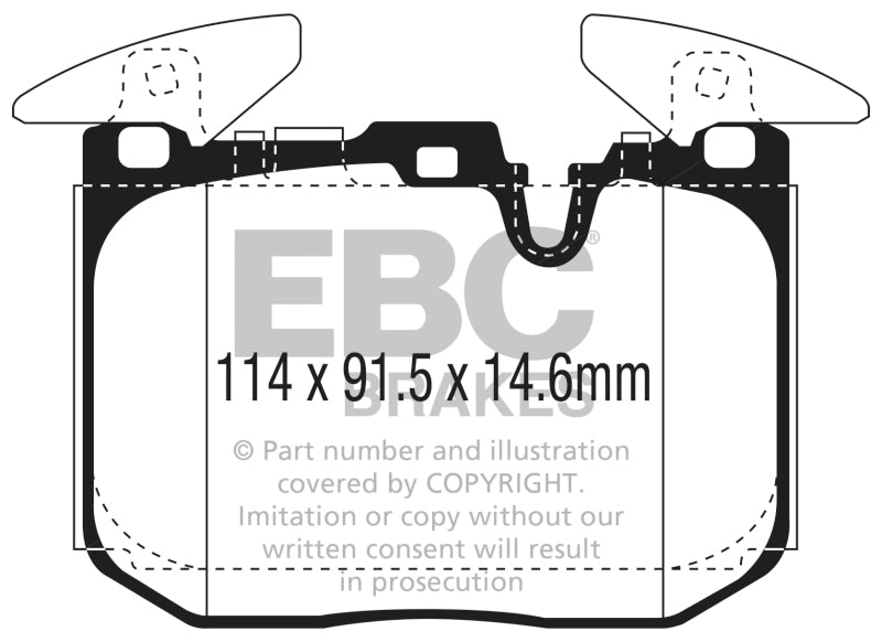 EBC 2014+ BMW I8 1.5L Turbo/Electric Yellowstuff Front Brake Pads