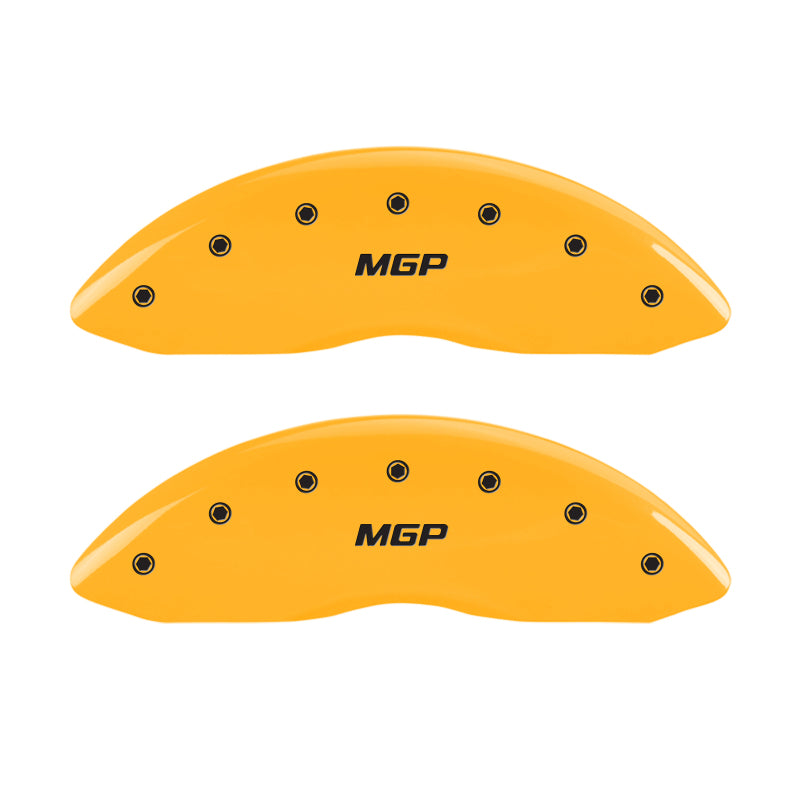 MGP 4 Caliper Covers Engraved Front & Rear MGP Yellow Finish Black Characters 2008 BMW X6