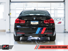 Load image into Gallery viewer, AWE Tuning BMW F3X 340i Touring Edition Axle-Back Exhaust - Chrome Silver Tips (90mm)