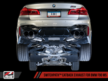 Load image into Gallery viewer, AWE Tuning 18-19 BMW M5 (F90) 4.4T AWD SwitchPath Cat-back Exhaust - Chrome Silver Tips