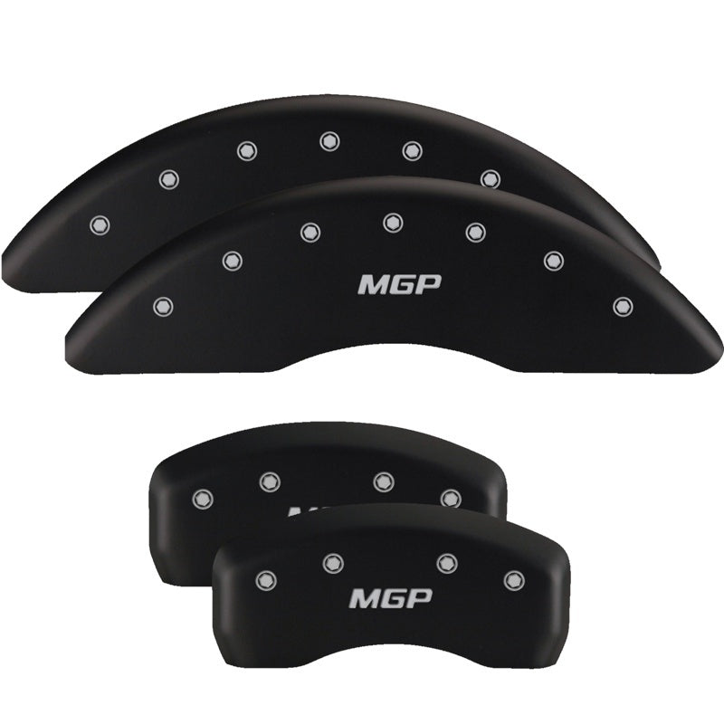 MGP 4 Caliper Covers Engraved Front & Rear MGP Matte Black finish silver ch