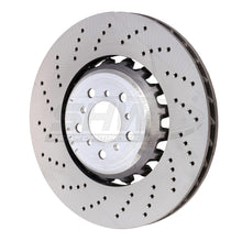 Load image into Gallery viewer, SHW 13-16 BMW M5 4.4L Left Front Cross-Drilled Lightweight Brake Rotor (34112284101)