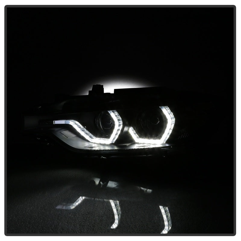 Spyder 12-14 BMW F30 3 Series 4DR Projector Headlights - LED DRL - Black (PRO-YD-BMWF3012-DRL-BK)