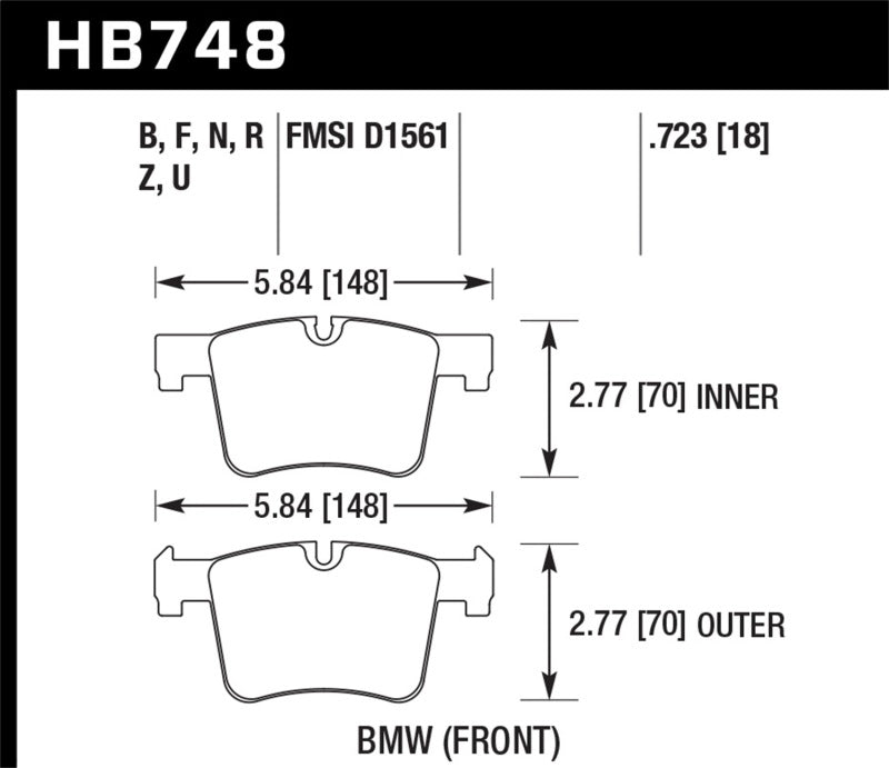 Hawk 13-14 BMW 328i/328i xDrive / 2014 428i/428i xDrive HP Plus Front Brake Pads