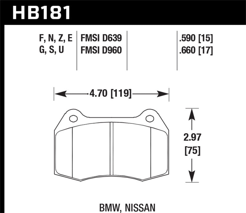 Hawk 02-04 Acura RSX / 94-97 BMW 840CI/850CI / 92-02 Nissan Skyline Blue 9012 Front Race Brake Pads