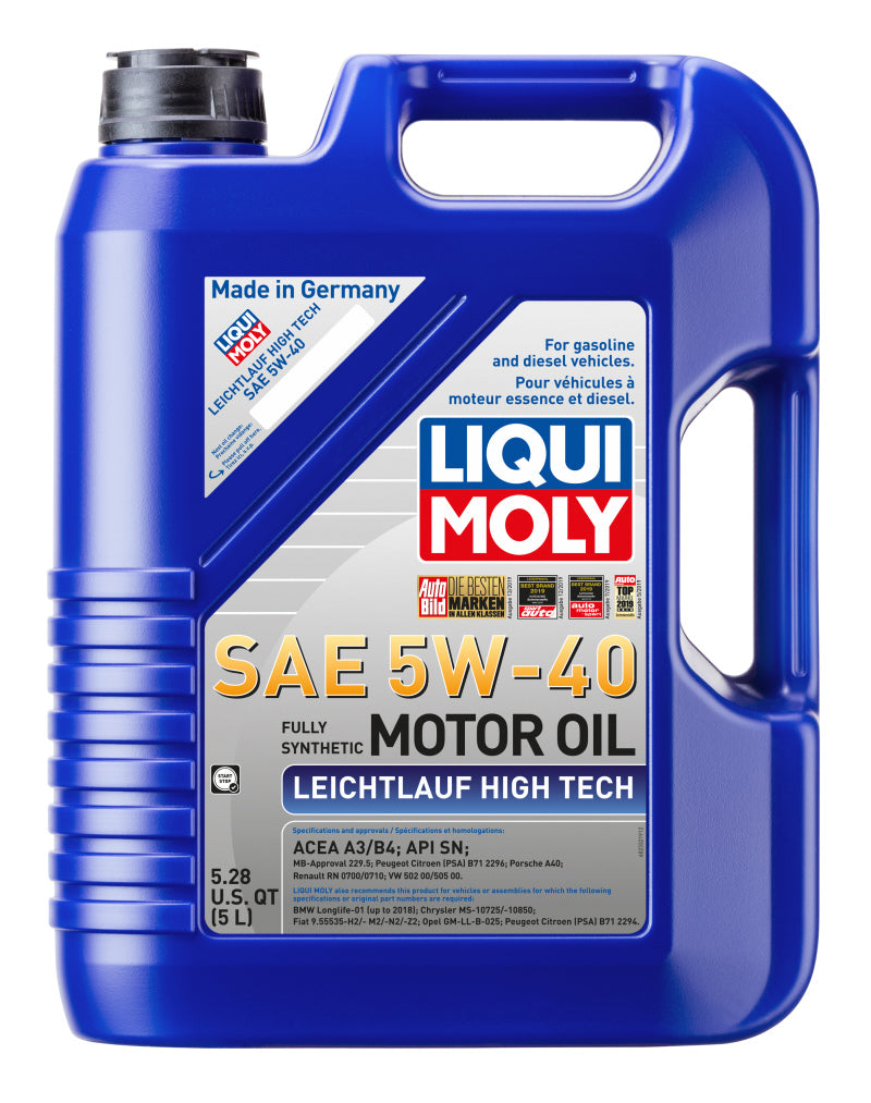 LIQUI MOLY 5L Leichtlauf (Low Friction) High Tech Motor Oil SAE 5W40