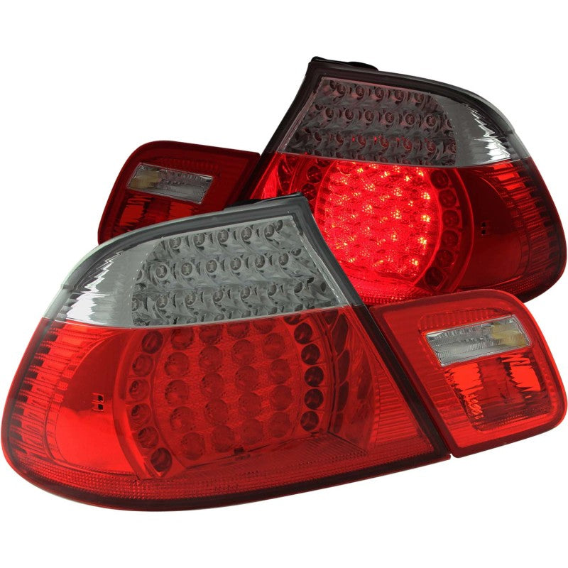 ANZO 2000-2003 BMW 3 Series E46 LED Taillights Red Clear 4pc