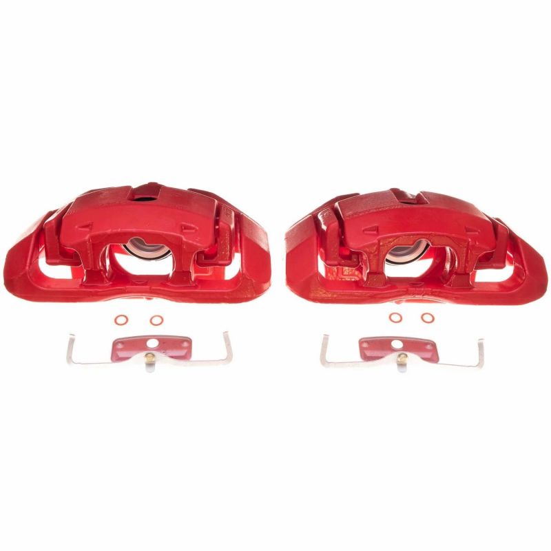 Power Stop 08-10 BMW 535i Front Red Calipers w/Brackets - Pair