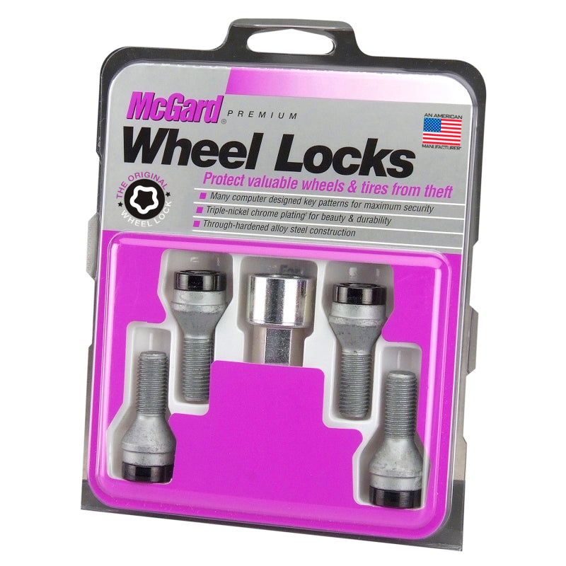 McGard Wheel Lock Bolt Set - 4pk. (Cone Seat) M14X1.5 / 17mm Hex / 31.0mm Shank Length - Black