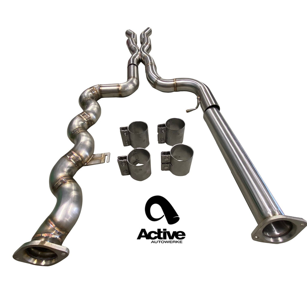 Active Autowerke G80/G82 M3/M4 Signature Equal Length mid-pipe (US Patent 11248511, patent pending in UK and EU) with G-brace and $90 fixed price shipping in lower 48 states