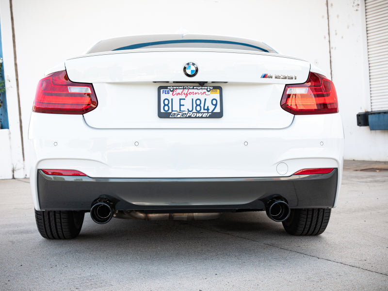 aFe MACH ForceXP 3IN to 2.5IN 304SS Cat-Back Exhaust System w/ Black Tips 14-16 BMW M235i (F22/23)