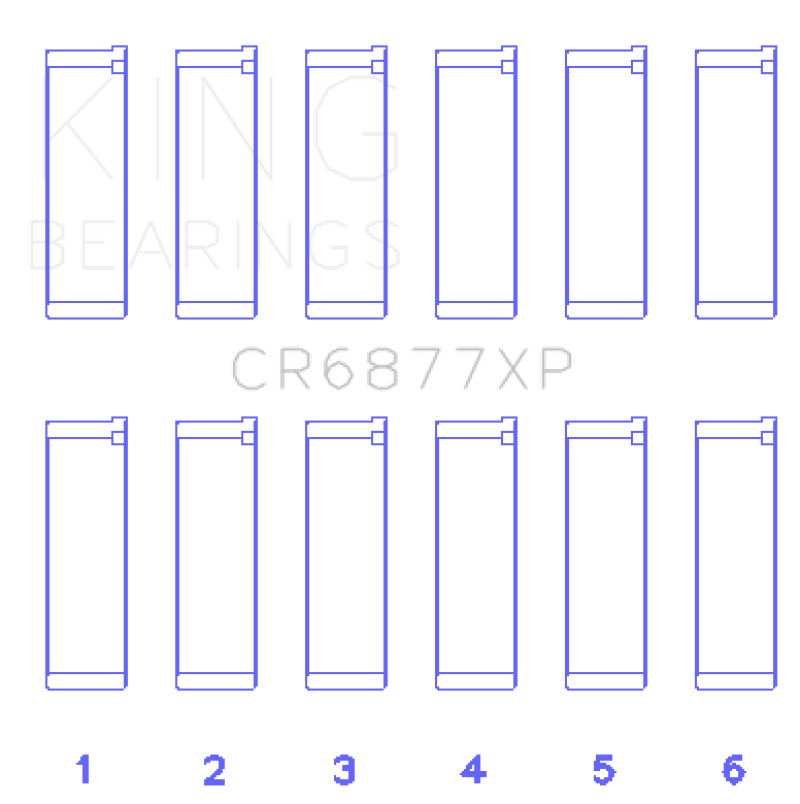 King BMW S54B32 (Size .026) Connecting Rod Bearings (Set of 6)
