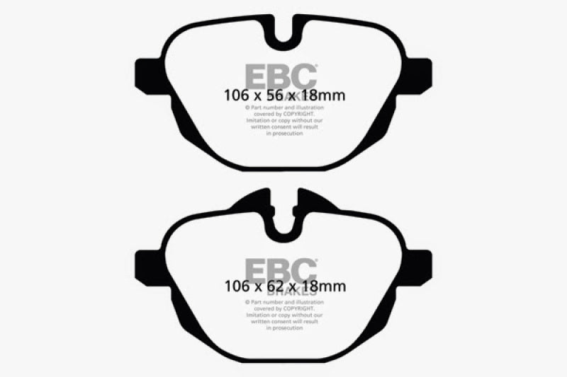 EBC 11+ BMW X3 2.0 Turbo (F25) Greenstuff Rear Brake Pads