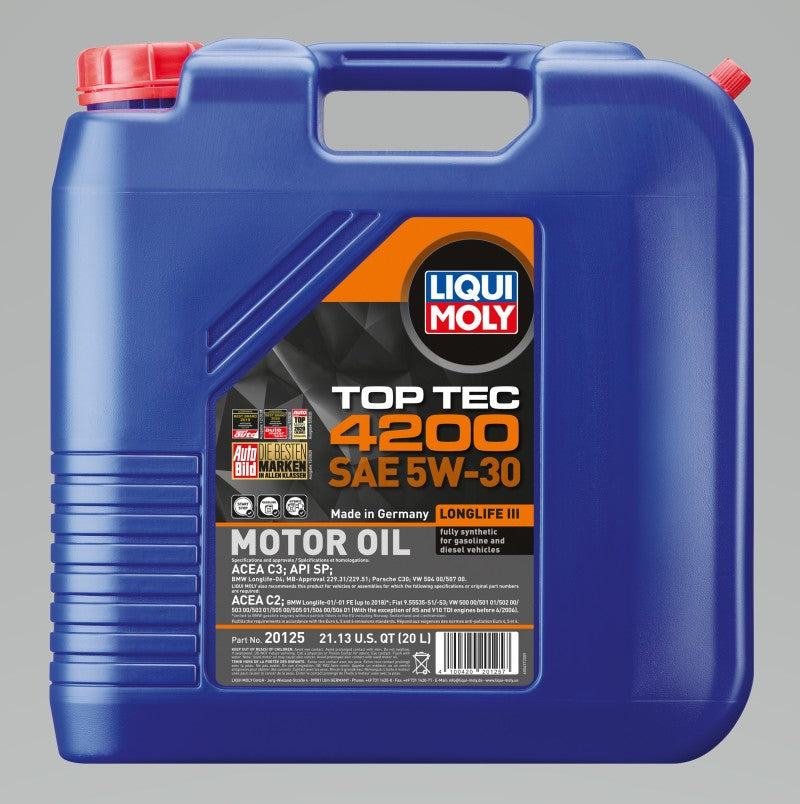 LIQUI MOLY 20L Top Tec 4200 New Generation Motor Oil SAE 5W30
