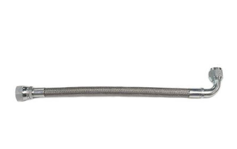 ATP Stainless Steel Braided 14in L with -10 Swivel Ends Straight to 90 Ends Oil Return Line