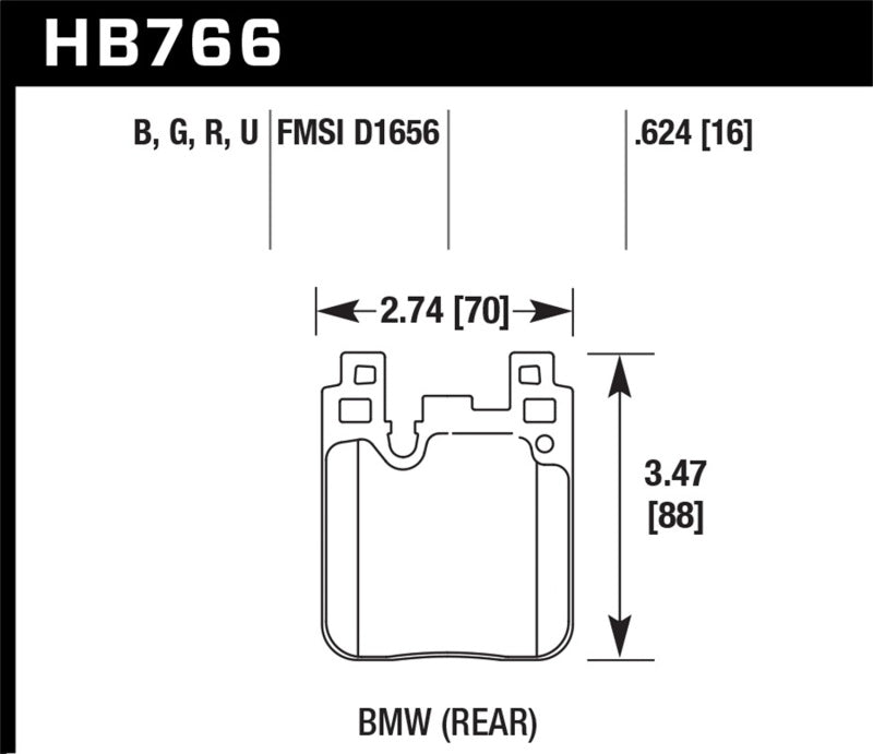 Hawk BMW M4 DTC-70 Race Rear Brake Pads