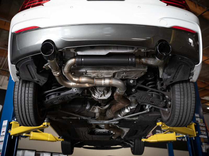 aFe MACHForce XP 3in to 2.5in 304 SS Axle-Back Exhaust w/ Black Tips 14-16 BMW M235i