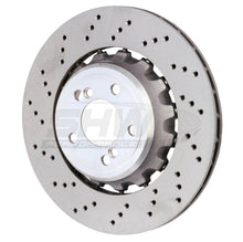 Load image into Gallery viewer, SHW 15-18 BMW M3 3.0L Left Rear Cross-Drilled Lightweight Brake Rotor (34212284811)