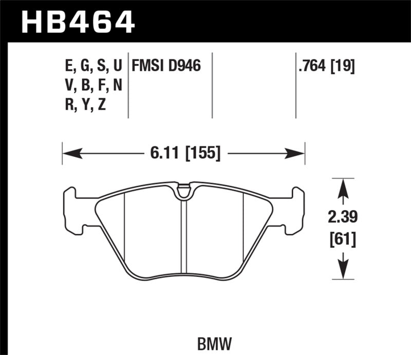 Hawk 01-06 BMW 330Ci / 01-05 330i/330Xi / 03-06 M3 HPS Street Front Brake Pads