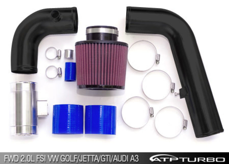ATP VW Golf/GTI/Jetta / Audi A3 2.0T FSI Turbo 3.0in Modular Intake Kit w/ Black Silicone Connectors
